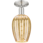 Preston Flute Semi Flush Ceiling Light - Brushed Satin Nickel / Mercury