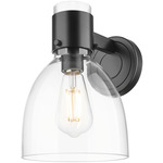 Lawton Bell Wall Sconce - Matte Black / Clear