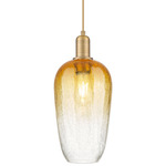 Brookhaven Flute Pendant - Brushed Brass / Brookhaven Amber