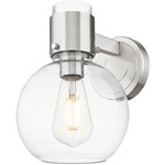 Lawton Sphere Wall Sconce - Brushed Satin Nickel / Clear