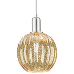 Preston Globe Stem Hung Pendant - Brushed Satin Nickel / Mercury