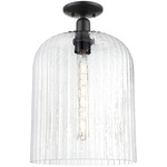 Bridal Veil Semi Flush Ceiling Light - Matte Black / Seedy