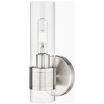 Arden Wall Sconce - Satin Nickel / Clear