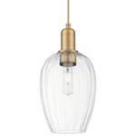 Preston Flute Pendant - Brushed Brass / Clear