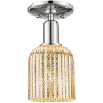 Bridal Veil Small Semi Flush Ceiling Light - Polished Nickel / Mercury