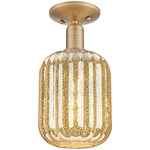 Preston Jar Semi Flush Ceiling Light - Brushed Brass / Mercury