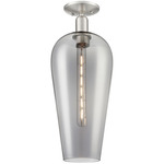 Chelsea 716 Semi Flush Ceiling Light - Brushed Satin Nickel / Light Smoke