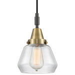 Fulton 447 Pendant - Black / Antique Brass / Clear