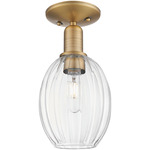 Preston Bulb Semi Flush Ceiling Light - Brushed Brass / Clear