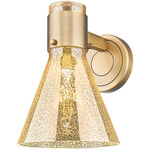 Lawton Cone Wall Sconce - Brushed Brass / Mercury