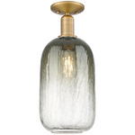 Brookhaven Cloche Semi Flush Ceiling Light - Brushed Brass / Brookhaven Slate