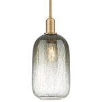 Brookhaven Cloche Stem Hung Pendant - Brushed Brass / Brookhaven Slate