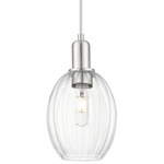 Preston Bulb Pendant - Brushed Satin Nickel / Clear
