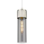 Bolivar Cord Pendant - Satin Nickel / Light Smoke