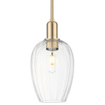Preston Flute Stem Hung Pendant - Champagne Bronze / Clear