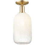 Brookhaven Cloche Semi Flush Ceiling Light - Champagne Bronze / Brookhaven Opal