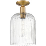 Bridal Veil Semi Flush Ceiling Light - Brushed Brass / Clear