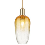 Brookhaven Flute Pendant - Champagne Bronze / Brookhaven Amber