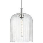 Bridal Veil Stem Hung Pendant - Brushed Satin Nickel / Seedy