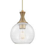 Astor Pendant - Brushed Brass / Clear