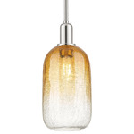 Brookhaven Cloche Stem Hung Pendant - Polished Nickel / Brookhaven Amber