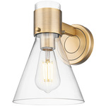 Lawton Cone Wall Sconce - Brushed Brass / Clear