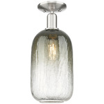 Brookhaven Cloche Semi Flush Ceiling Light - Brushed Satin Nickel / Brookhaven Slate