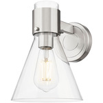 Lawton Cone Wall Sconce - Satin Nickel / Clear