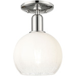 Brookhaven Globe Semi Flush Ceiling Light - Polished Nickel / Brookhaven Opal