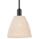 Bristol Natural Stem Pendant - Matte Black / Natural White Fiber