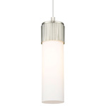Bolivar Cord Pendant - Satin Nickel / White