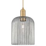 Bridal Veil 716 Pendant - Brushed Brass / Light Smoke