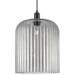 Bridal Veil 716 Pendant - Matte Black / Light Smoke