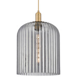 Bridal Veil 716 Pendant - Brushed Brass / Light Smoke