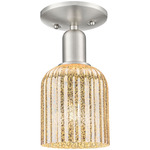 Bridal Veil Small Semi Flush Ceiling Light - Brushed Satin Nickel / Mercury