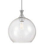 Astor Stem Pendant - Satin Nickel / Clear