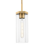 Blakeley Stem Pendant - Brushed Brass / Clear