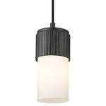 Bolivar Cord Pendant - Matte Black / White