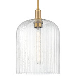 Bridal Veil Stem Hung Pendant - Brushed Brass / Seedy