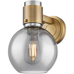 Lawton Sphere Wall Sconce - Brushed Brass / Smoke