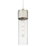 Bolivar Cord Pendant - Satin Nickel / Clear Seedy
