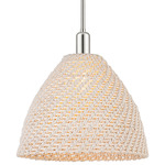 Bristol Natural Stem Pendant - Polished Nickel / Natural White Fiber