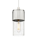 Bolivar Cord Pendant - Satin Nickel / Clear Seedy