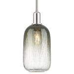 Brookhaven Cloche Stem Hung Pendant - Polished Nickel / Brookhaven Slate