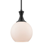 Astor Matte White Stem Pendant - Matte Black / Matte White