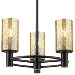 Crown Point 434 Cylinder Chandelier - Matte Black / Mercury