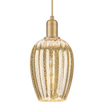 Preston Flute Pendant - Brushed Brass / Mercury
