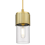 Bolivar Cord Pendant - Brushed Brass / Clear