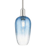 Brookhaven Flute Stem Pendant - Polished Nickel / Brookhaven Sapphire