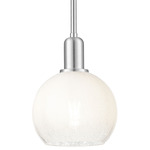 Brookhaven Globe Stem Pendant - Brushed Satin Nickel / Brookhaven Opal